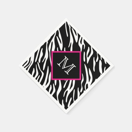Aangepaste zebra print monogram servetten (Hoek)