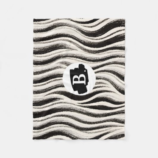 Aangepaste Zebra Stripe Fleece Deken – gepersonali (Voorkant)