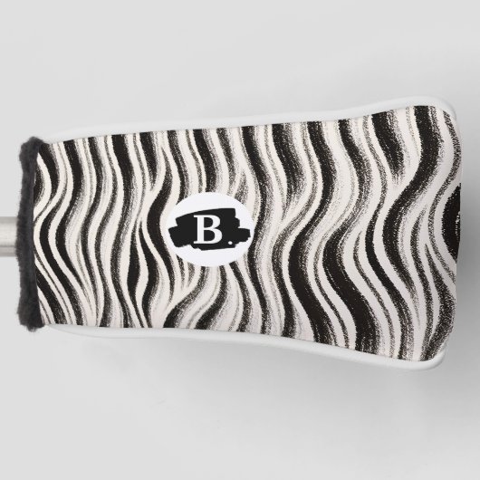 Aangepaste Zebra Stripe Golf Head Hoesje Golfheadcover (Voorkant)