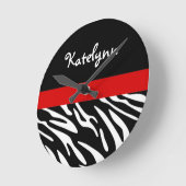 Aangepaste Zebra Stripe met rode wandklok (Hoek)