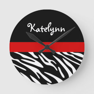 Aangepaste Zebra Stripe met rode wandklok