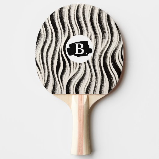 Aangepaste Zebra Stripe Ping Pong Paddle Tafeltennisbatje (Voorkant)