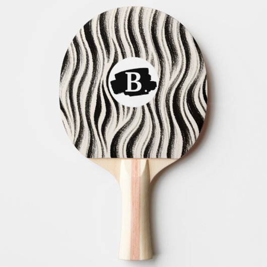 Aangepaste Zebra Stripe Ping Pong Paddle Tafeltennisbatje (Voorkant)