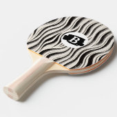 Aangepaste Zebra Stripe Ping Pong Paddle Tafeltennisbatje (Voorkant Gekanteld)
