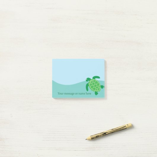 Aangepaste Zee Turtle Post-it® Notes (Op bureau)