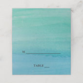 Aangepaste zee voor groene waterverf voor bruiloft plaatskaartje (Buitenkant ongevouwen)