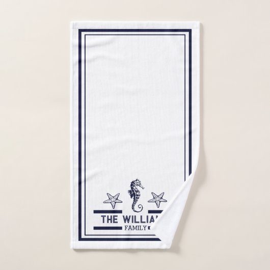 Aangepaste zeebadkamer Blauw-wit Bad Handdoek (Handdoek)