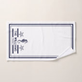 Aangepaste zeebadkamer Blauw-wit Bad Handdoek (Handdoek)