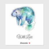 Aangepaste zeekoe Oceanische Fluistering Sticker (Vel)
