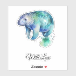 Aangepaste zeekoe Oceanische Fluistering Sticker