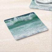 Aangepaste zeelandschap zee golven strand zeekant kartonnen onderzetters (Schuin)