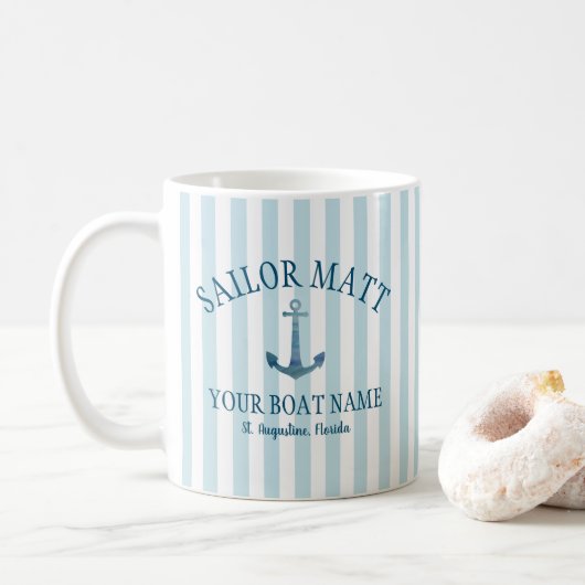 Aangepaste Zeeman Naam Florida Anchor Koffiemok (Met donut)