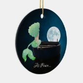 Aangepaste zeemeermin aan boord, bij vrede, volwaa keramisch ornament (Rechts)