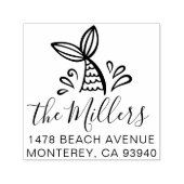 Aangepaste zeemeermin adres zelf inkt stempel (Design)