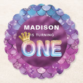 Aangepaste zeemeermin Birthday roze Kartonnen Onderzetters (Voorkant)