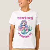 Aangepaste zeemeermin broer van verjaardag meisje  t-shirt (Voorkant)