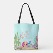 Aangepaste Zeemeermin en Axolotl Tote Bag (Achterkant)