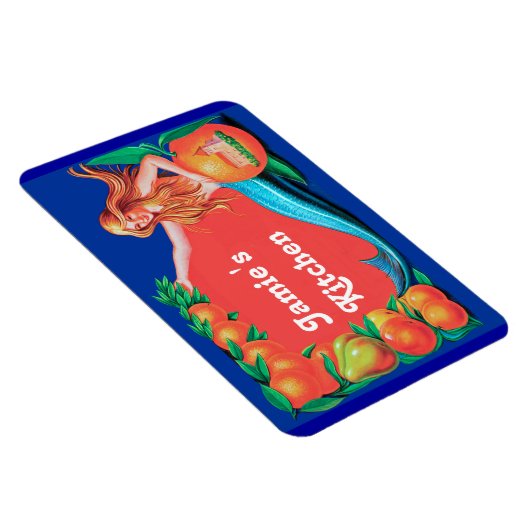 Aangepaste Zeemeermin en Sinaasappels Keukenmagnee Magneet (Rechterzijde)