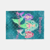 Aangepaste Zeemeermin Fleece Deken (Voorkant (Horizontaal))