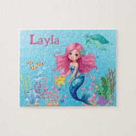 Aangepaste Zeemeermin Kindernaam Puzzel