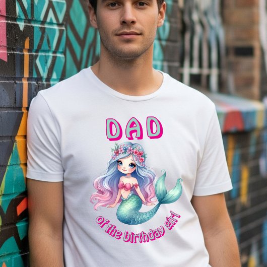 Aangepaste zeemeermin munt vader van verjaardag me t-shirt