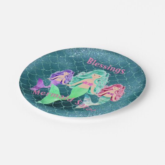 Aangepaste Zeemeermin Papieren Bordje (Gekanteld)