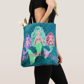 Aangepaste Zeemeermin Tote Bag (Dichtbij)