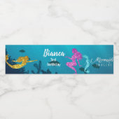 Aangepaste zeemeermin waterfles label waterfles etiket (Enkel label)