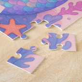 Aangepaste Zeemeerminpuzzel met Naam & Oceaanschel Legpuzzel (Zijkant)