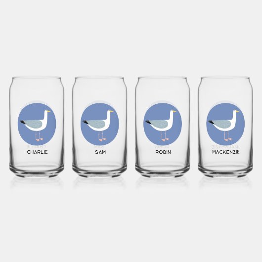 Aangepaste zeemeeuw blikvorm glas (Achterkant)