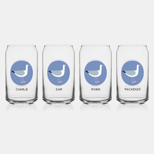 Aangepaste zeemeeuw blikvorm glas (Voorkant)