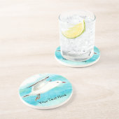 Aangepaste Zeemeeuw & Naam, Vogel Collectie Zandsteen Onderzetter (Zijkant)