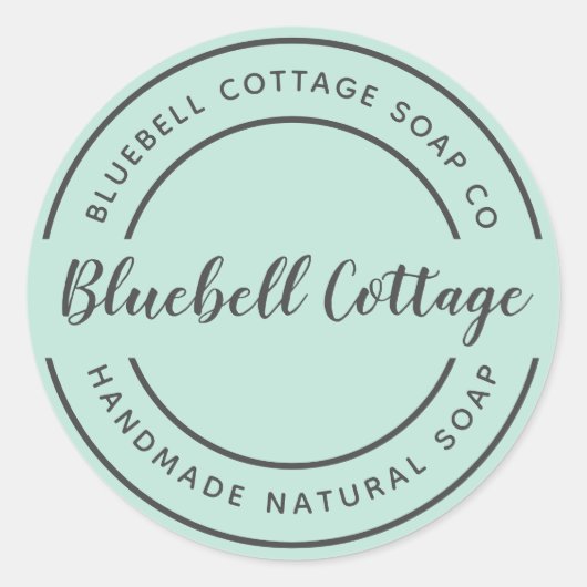 Aangepaste zeep Business Modern Elegant Mint Stick Ronde Sticker (Voorkant)