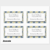 Aangepaste zeep of Craft Yellow Blue Faux Tegel Pa Rechthoekige Sticker (Vel)