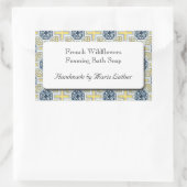 Aangepaste zeep of Craft Yellow Blue Faux Tegel Pa Rechthoekige Sticker (Tas)