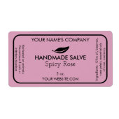 Aangepaste zeep of salve etiketten Moderne blad ze (Voorkant)