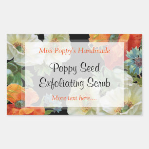 Aangepaste zeep of witte Oranje papaver Sticker