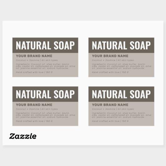 Aangepaste zeep verpakking ingrediënten label (Vel)