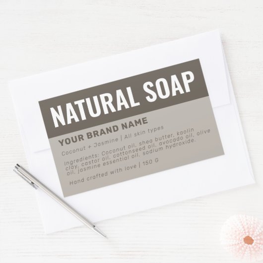Aangepaste zeep verpakking ingrediënten label (Envelop)