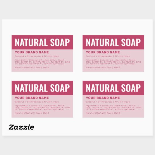 Aangepaste zeep verpakking ingrediënten label (Vel)