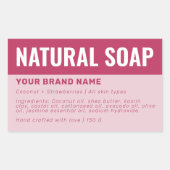 Aangepaste zeep verpakking ingrediënten label (Voorkant)