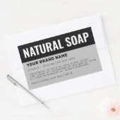 Aangepaste zeepverpakking ingrediëntenlabel rechthoekige sticker (Envelop)