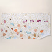 Aangepaste zeeschelp strandhanddoek – gepersonalis strandlaken (Voorkant)