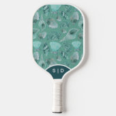 Aangepaste zeeschelpen Aqua Ocean Sands Pickleball Paddle (Achterkant)