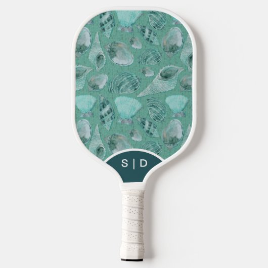 Aangepaste zeeschelpen Aqua Ocean Sands Pickleball Paddle (Achterkant)