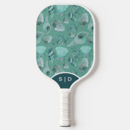Aangepaste zeeschelpen Aqua Ocean Sands Pickleball Paddle