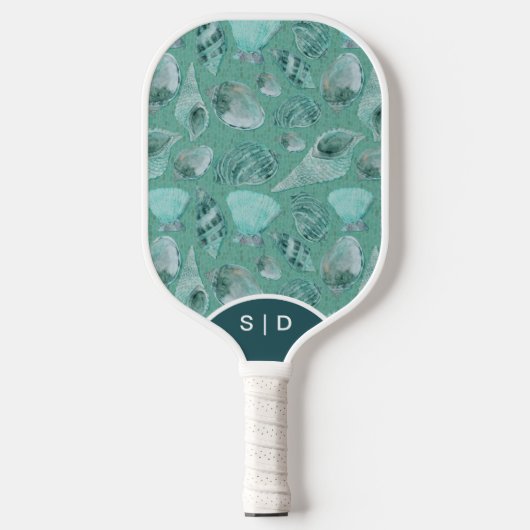 Aangepaste zeeschelpen Aqua Ocean Sands Pickleball Paddle (Voorkant)