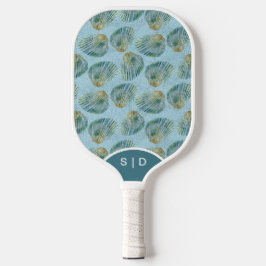Aangepaste zeeschelpen Blauw Water Pickleball Paddle