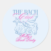 Aangepaste zeeschelpen kust-bachelorette-sticker ronde sticker (Voorkant)
