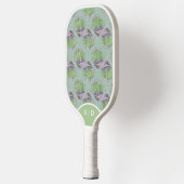 Aangepaste zeeschelpen Retro Groen Pickleball Paddle (Links)